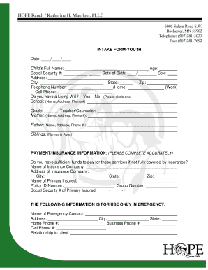 Youth Intake Form