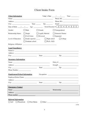 Client Intake Form