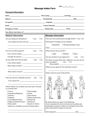 Massage Intake Form