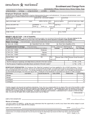 Employee Benefits Enrollment and Change Form