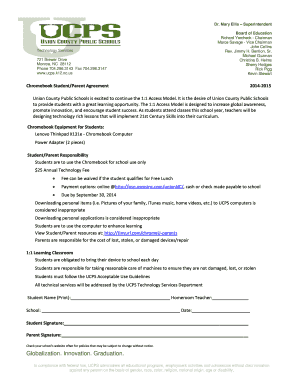 Chromebook Student Parent Agreement