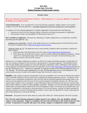 Georgia State University Student Housing Contract