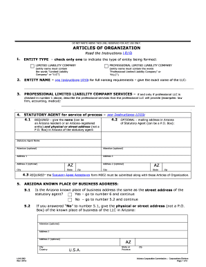 Arizona Articles of Organization