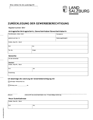 Antrag auf Zurücklegung der Gewerbeberechtigung
