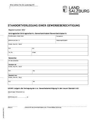 Standortverlegung einer Gewerbeberechtigung