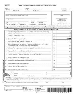 West Virginia Nonresident Composite Income Tax Return