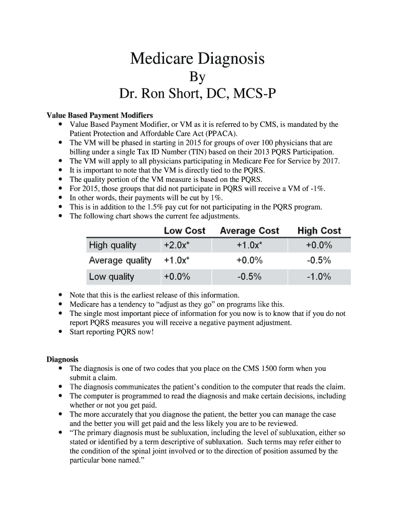 Fillable Online Medicare Diagnosis Fax Email Print pdfFiller