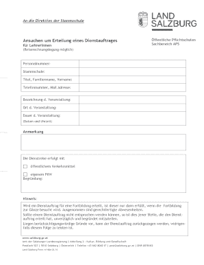 Ansuchen um Erteilung eines Dienstauftrages