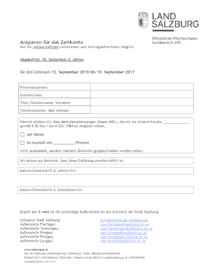 Öffentliche Pflichtschulen Ansparen für das Zeitkonto