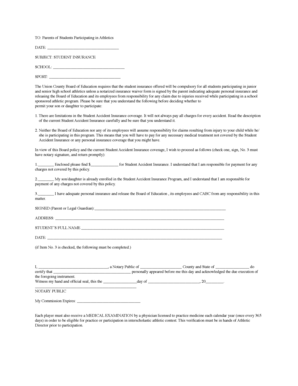 Student Insurance Waiver Form