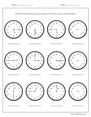 Time Pattern Worksheet
