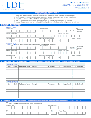 Mail Order Form