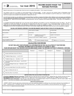 Income-Based Wage Tax Refund Petition