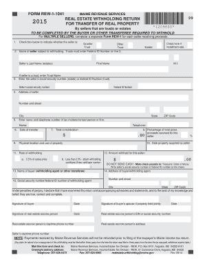Maine Real Estate Withholding Return