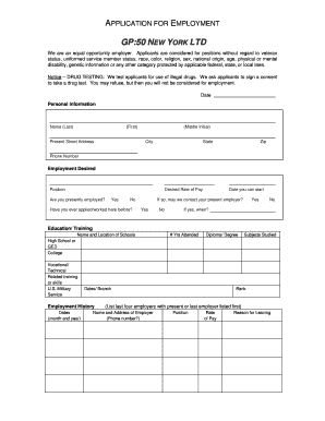 Employment Application Form