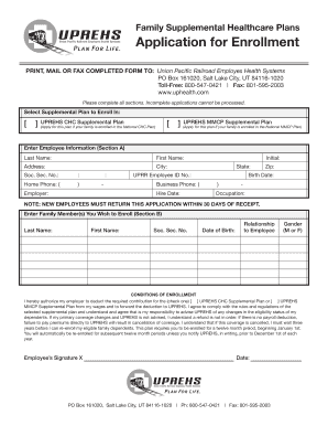 Family Supplemental Healthcare Plan Application