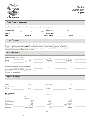 Medical Examination Report