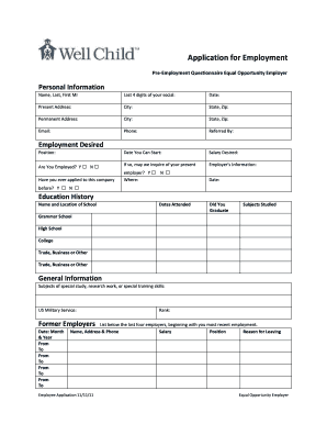 Application for Employment