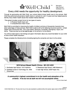 Well Child School Health Exam Consent Form