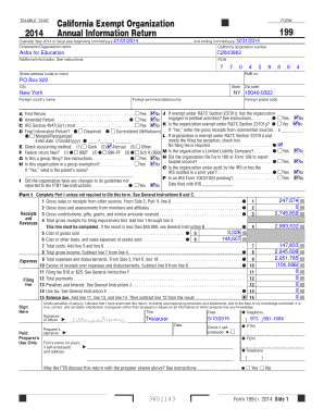 California Exempt Organization Form 199