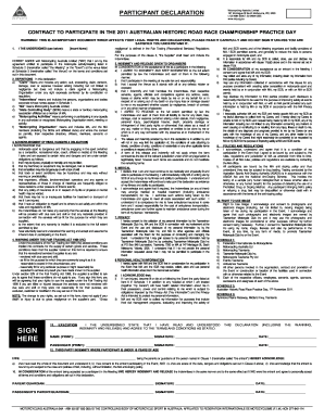 Motorcycling Australia Participant Declaration