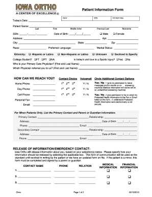 Patient Information Form