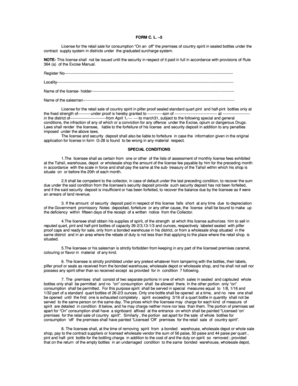 License for Retail Sale of Country Spirit