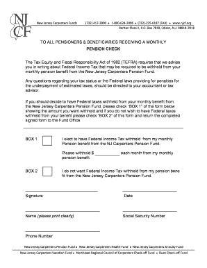 New Jersey Carpenters Pension Fund Tax Withholding Form