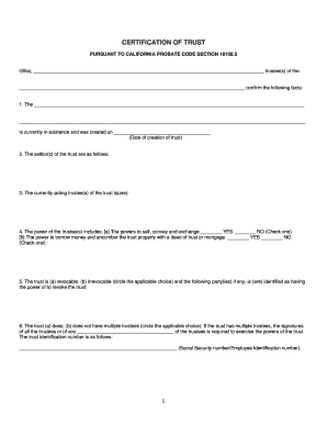 California Certification of Trust