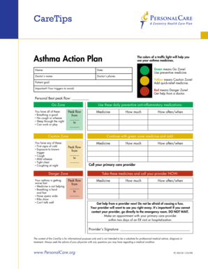 Asthma Action Plan Form
