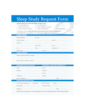 Sleep Study Request Form
