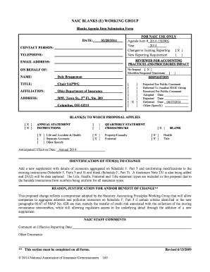 NAIC Annual Statement Instructions Form