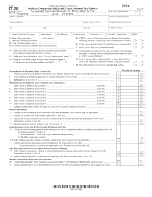 Indiana Corporate Adjusted Gross Income Tax Return