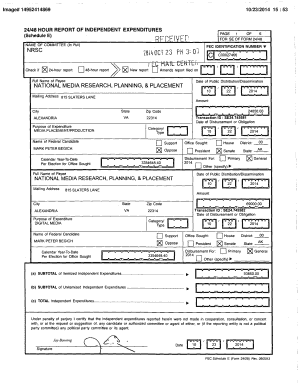 24/48 Hour Report of Independent Expenditures