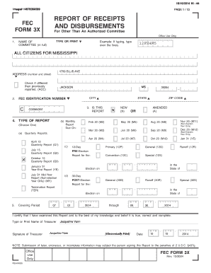FEC Form 3X for Non-Authorized Committees