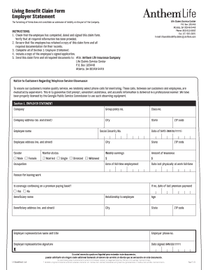 Living Benefit Claim Form