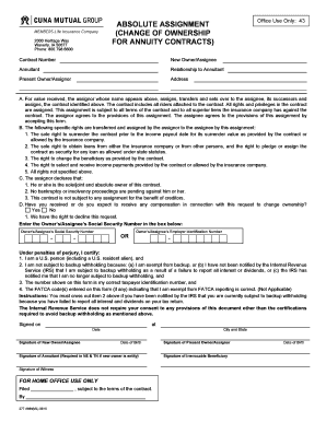 Absolute Assignment for Annuity Contracts