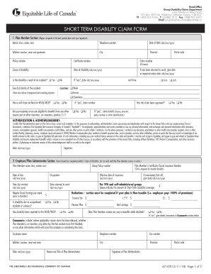 Short Term Disability Claim Form