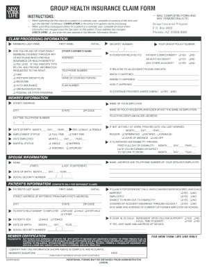 Group Health Insurance Claim Form