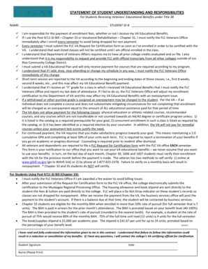 Statement of Student Understanding and Responsibilities
