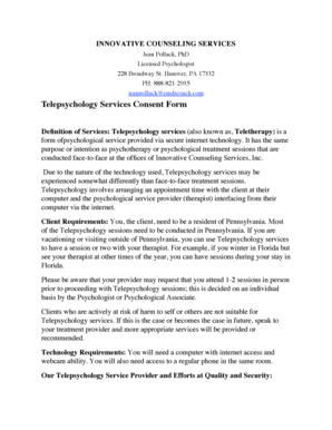 Telepsychology Services Consent Form