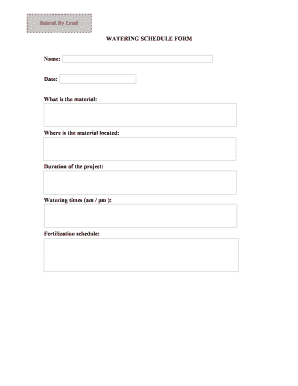 Watering Schedule Form