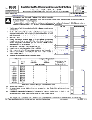 IRS Form 8880 2015