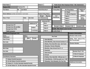 Public Sector New Employee Form