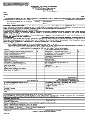 Wisconsin Individual Financial Statement