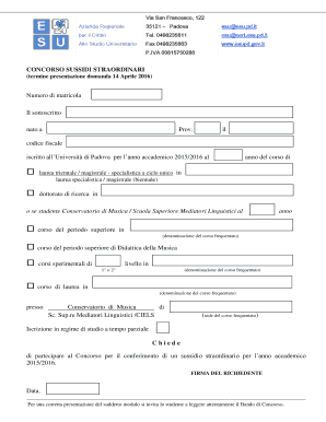 Domanda Sussidi Straordinari