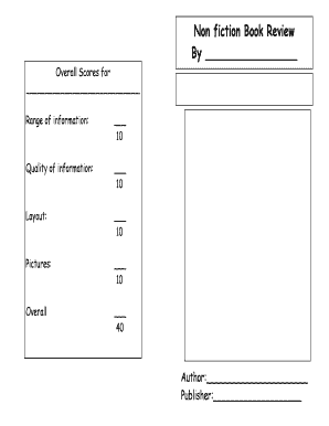 Non Fiction Book Review Form
