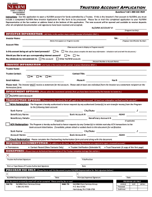 NJ/ARM Trusteed Account Application