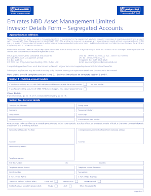 Investor Details Form - Segregated Accounts