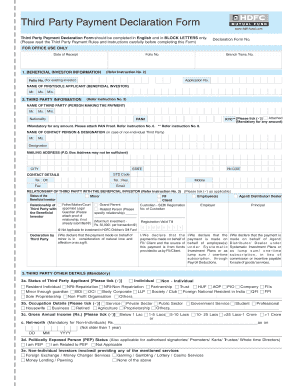 Third Party Payment Declaration Form